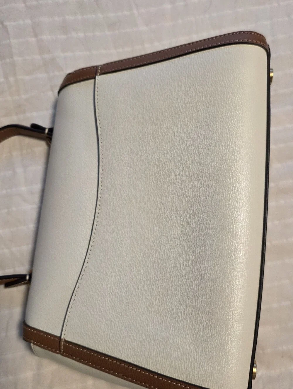 kate spade Cream and Brown Leather Top-Handle Satchel